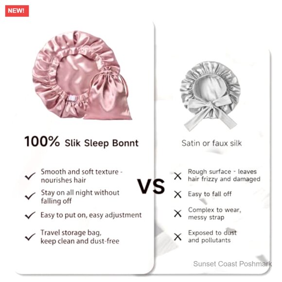 Silk Sleep Bonnet Adjustable Non-Slip Hair Wrap for Women 22 Momme Mulberry main image 6